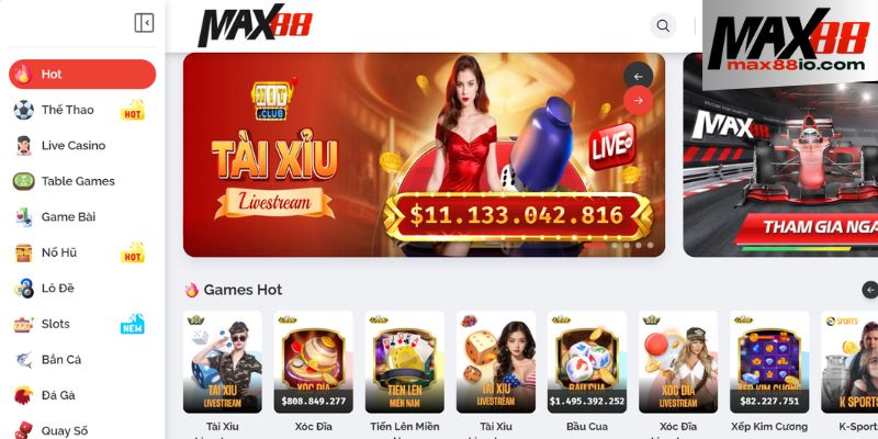 Sân chơi MAX88 đã thành lập hơn 10 năm và có chỗ đứng vững chắc