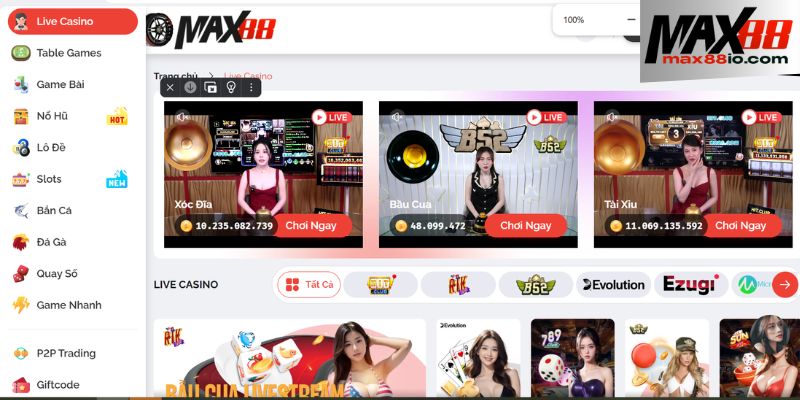 Sân chơi MAX88 sở hữu rất nhiều ưu điểm nổi bật so với đối thủ