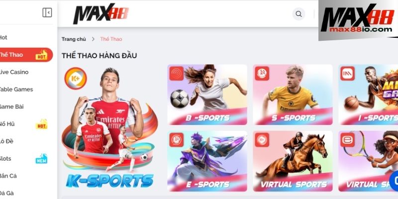 Tham gia cá cược thể thao MAX88 có cơ hội chơi vô vàn kèo hay